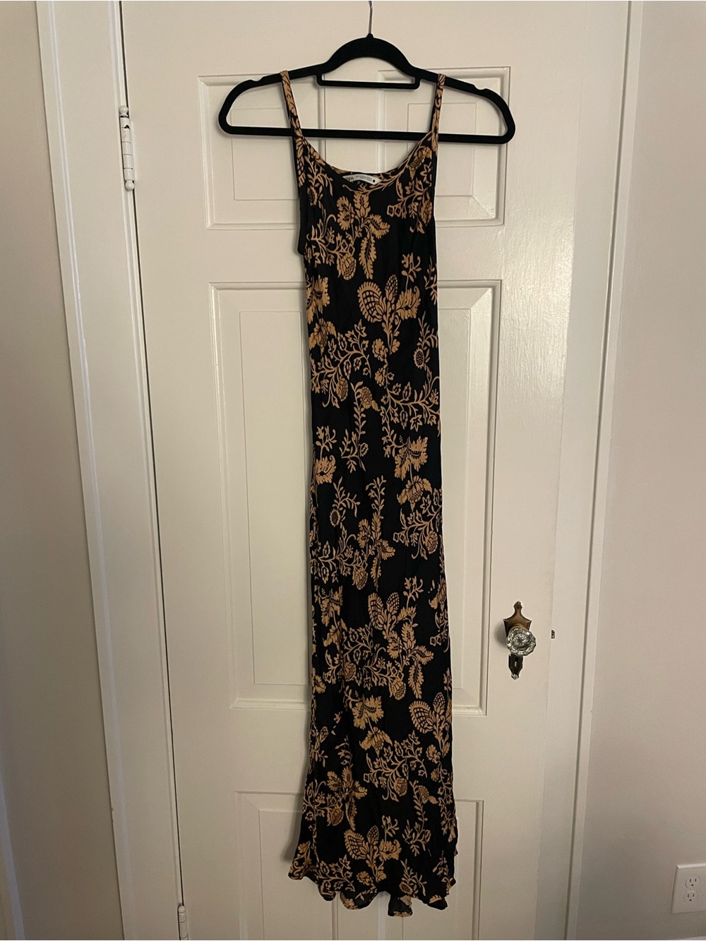 Zara black printed maxi dress